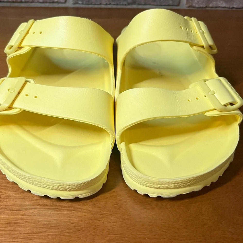 Birkenstock EVA  Yellow Arizona Double Buckle Sandals Size 42 or 11 11.5 - Picture 6 of 11